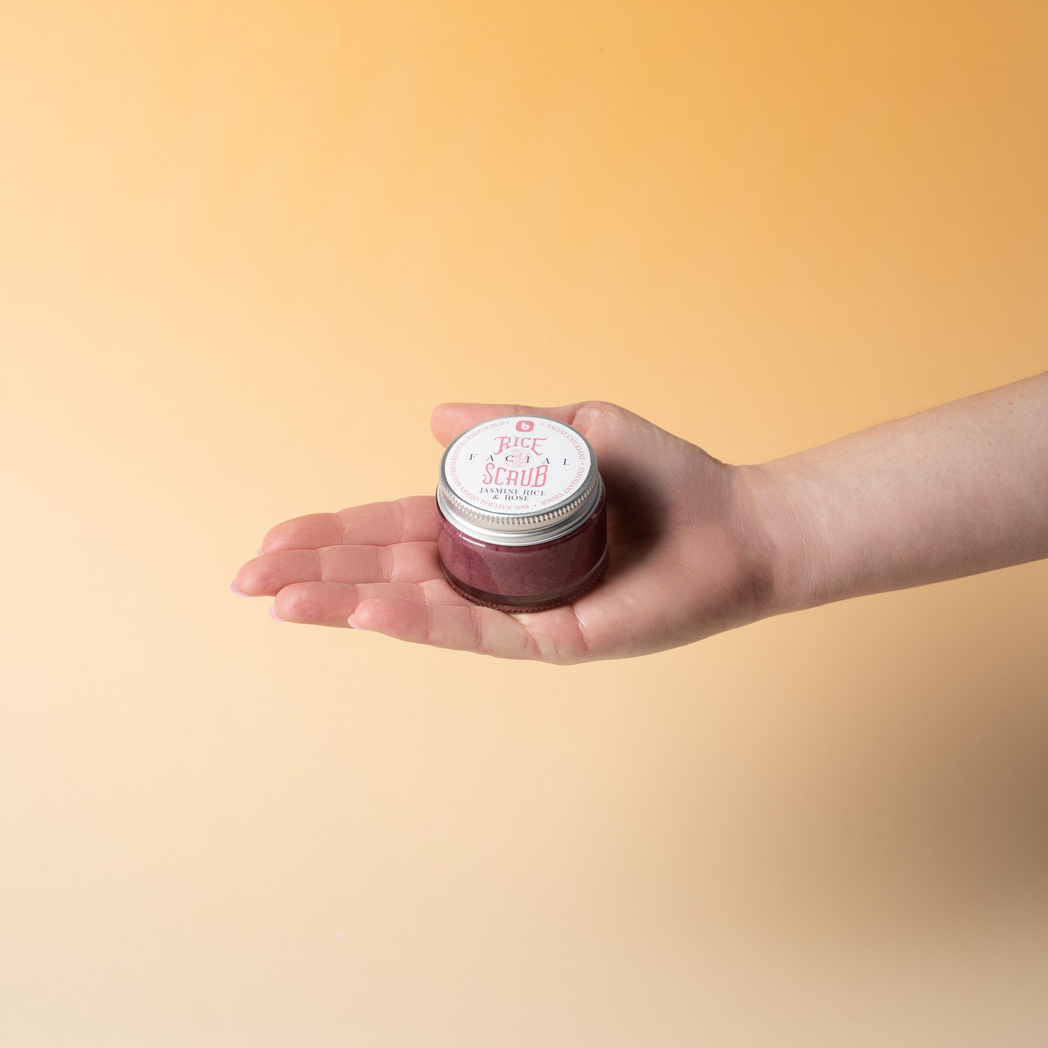 Pink facial scrub – jasmine rice & rose 